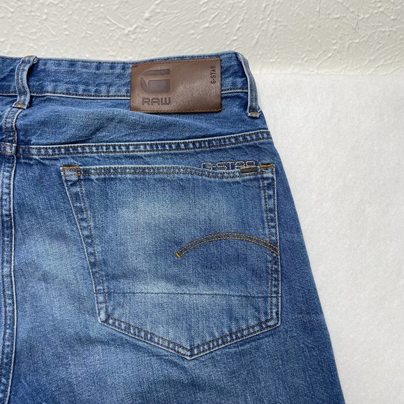 G-Star Raw Mens 35x38 Long 3301 Relaxed Fit Medium Wash Straight Leg Jeans - Picture 6 of 11